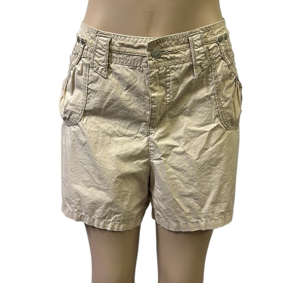 Deja Bleu High Rise Khaki Beige Lightweight Casual Shorts Womens Plus Size 18 - Picture 1 of 4